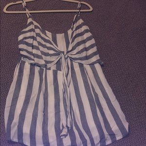 Blacck and white striped romper